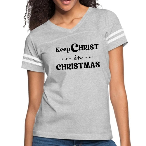 Womens Vintage Sport Graphic T-shirt - Keep Christ in Christmas