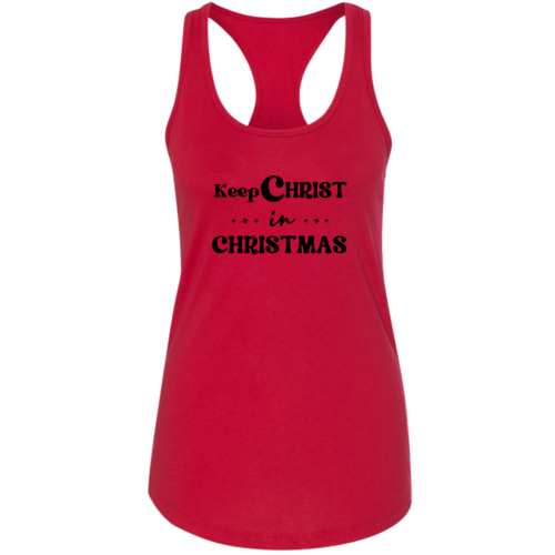 Womens Fitness Tank Top Graphic T-shirt - Keep Christ in Christmas