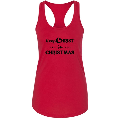 Womens Fitness Tank Top Graphic T-shirt - Keep Christ in Christmas