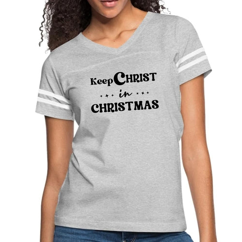 Womens Vintage Sport Graphic T-shirt - Keep Christ in Christmas