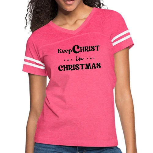 Womens Vintage Sport Graphic T-shirt - Keep Christ in Christmas