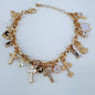 Chain Bracelet Cross, Hearts, Charms