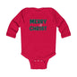 Infant Long Sleeve Graphic T-shirt - Merry with Christ - Green Plaid