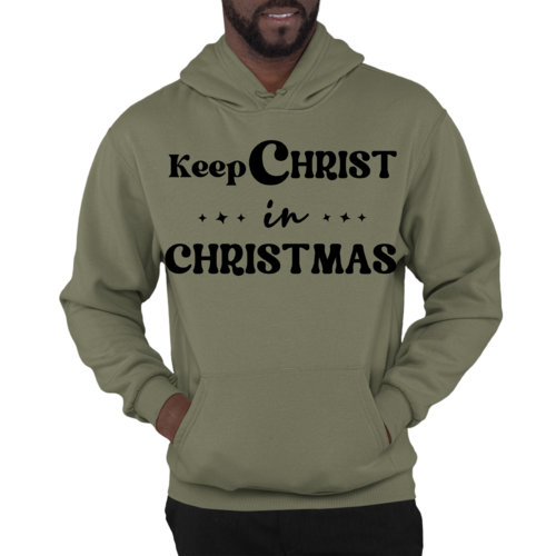 Mens Graphic Hoodie Keep Christ in Christmas - Christian Holiday