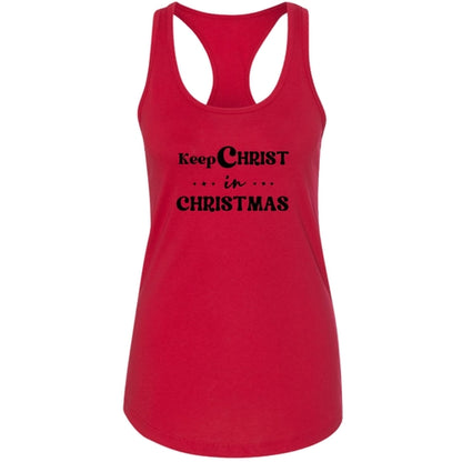 Womens Fitness Tank Top Graphic T-shirt - Keep Christ in Christmas